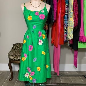 VTG TIKI Summer vacation green Hawaiian sundress-6